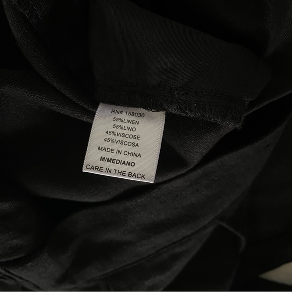 Black Linen Blend Trousers - Picture 8 of 9